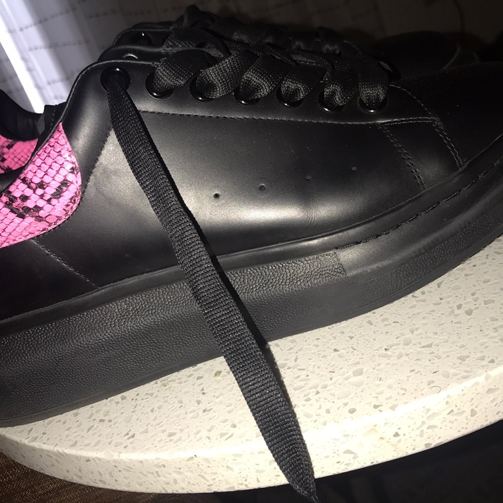 Alexander McQueen snake skin pink and black